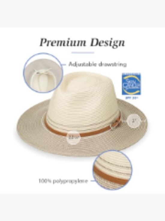UPF 50+ Sun Protection Fedora Hat – Wide Brim, Packable, Adjustable main image 4